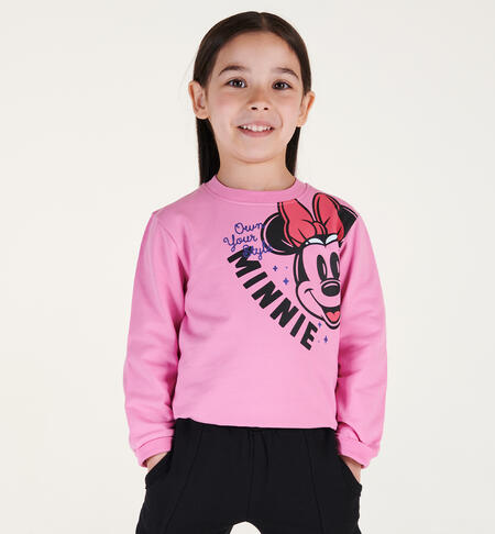 iDO pink Disney Minnie sweatshirt for girls from 3 to 8 years ROSA-2415