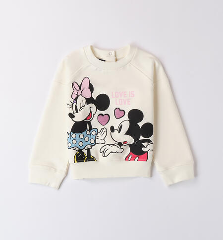 Girls' Minnie and Mickey Mouse sweatshirt WHITE