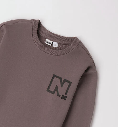 iDO crew neck sweatshirt for boys from 8 to 16 years GRIGIO SCURO-0564
