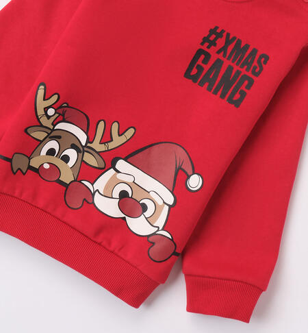 iDO Christmas sweatshirt for boys aged 9 months to 8 years ROSSO-2253