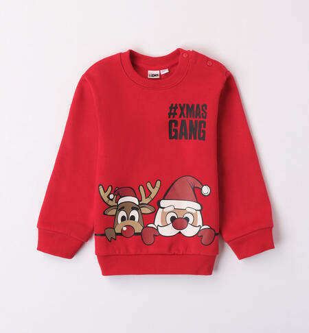 iDO Christmas sweatshirt for boys aged 9 months to 8 years ROSSO-2253