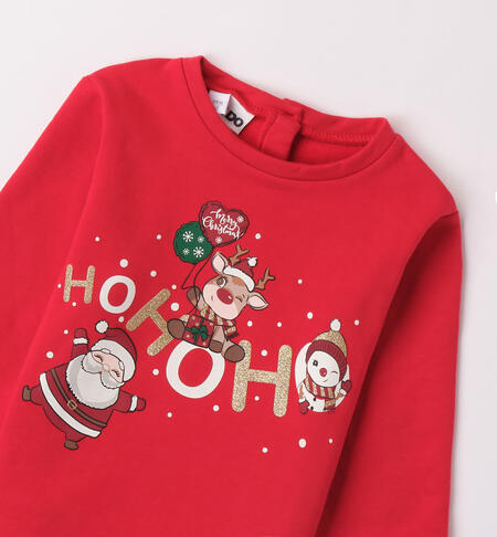 iDO Santa sweatshirt for girls from 9 months to 8 years ROSSO-2253