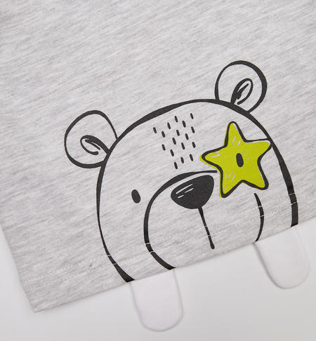iDO baby boy sweatshirt with hood and ears from 1 to 24 months GRIGIO MELANGE-8948