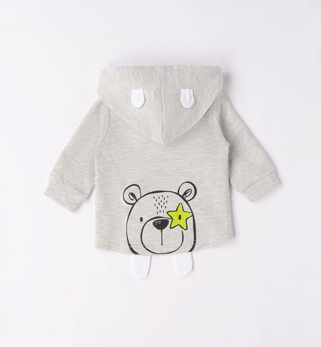 iDO baby boy sweatshirt with hood and ears from 1 to 24 months GRIGIO MELANGE-8948