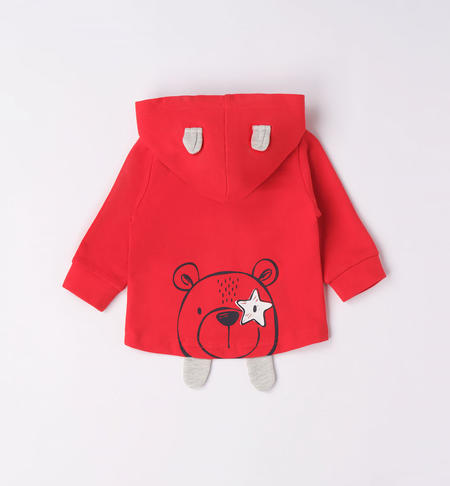 iDO baby boy sweatshirt with hood and ears from 1 to 24 months ROSSO-2236