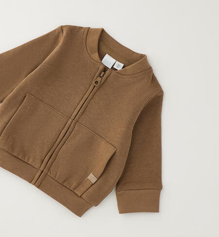Felpa neonato modello bomber MARRONE-0949