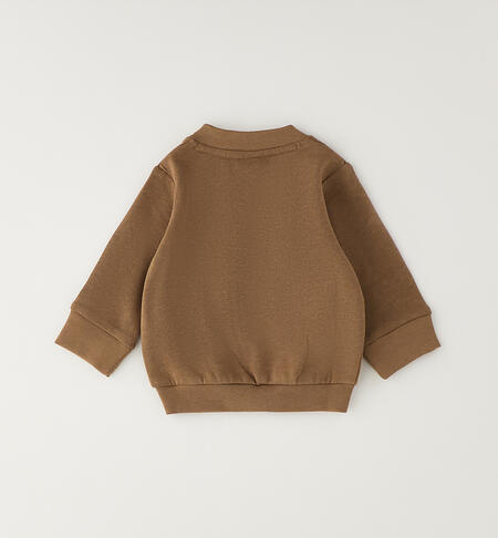 Felpa neonato modello bomber MARRONE-0949