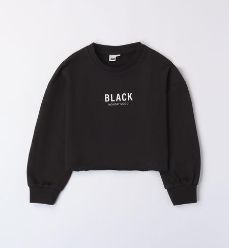 Girl's black sweatshirt BLACK