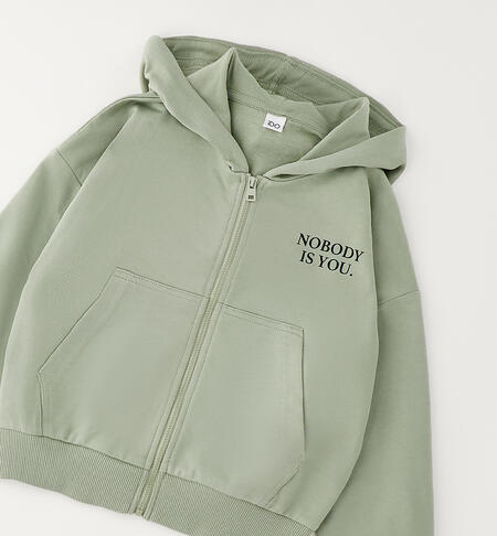 Felpa per ragazza VERDE MILITARE-4836