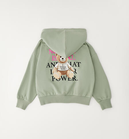 Felpa per ragazza VERDE MILITARE-4836
