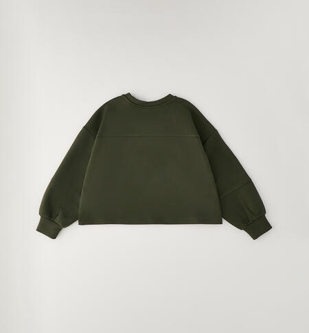 Felpa per ragazza VERDE MILITARE-5557