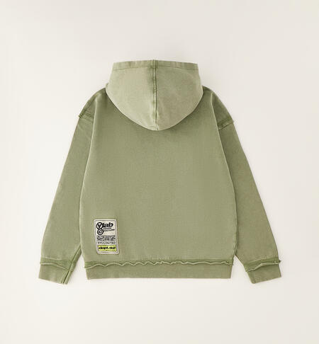 Felpa per ragazzo in cotone VERDE SALVIA-5454