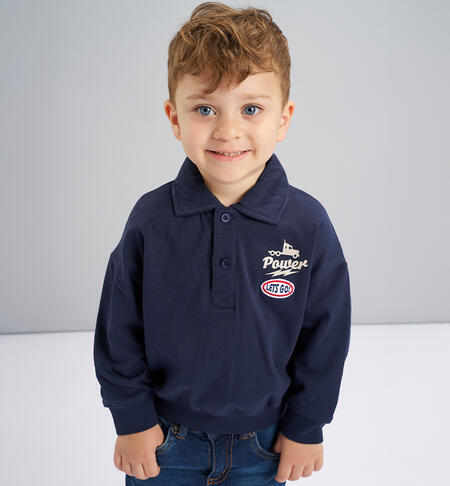 Felpa polo bambino BLU