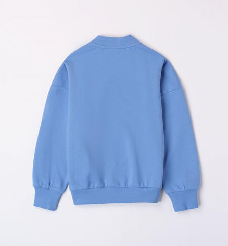 iDO 100% cotton sweatshirt for girls from 8 to 16 years AZZURRO-3637