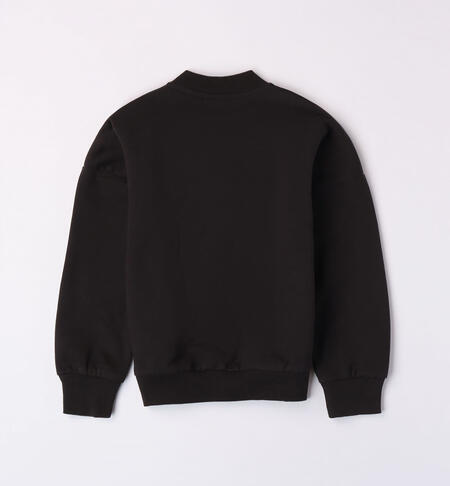 iDO 100% cotton sweatshirt for girls from 8 to 16 years NERO-0658