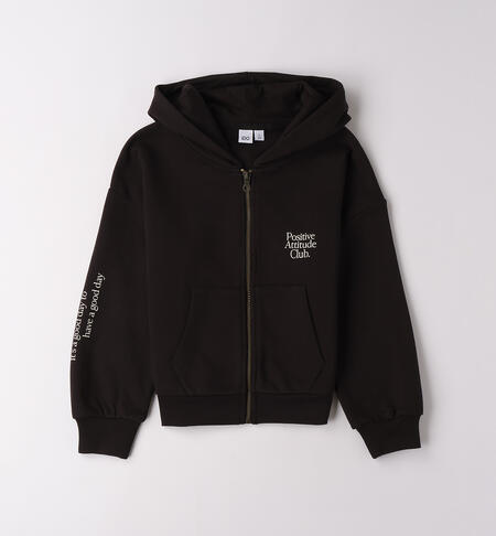 Felpa ragazza 100% cotone NERO