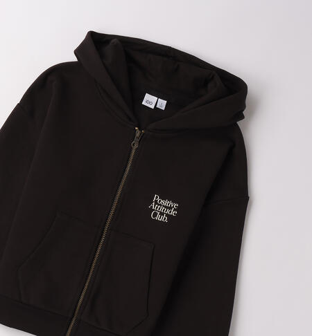 Felpa ragazza 100% cotone NERO-0658