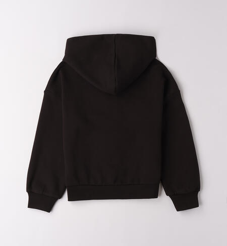 Felpa ragazza 100% cotone NERO-0658