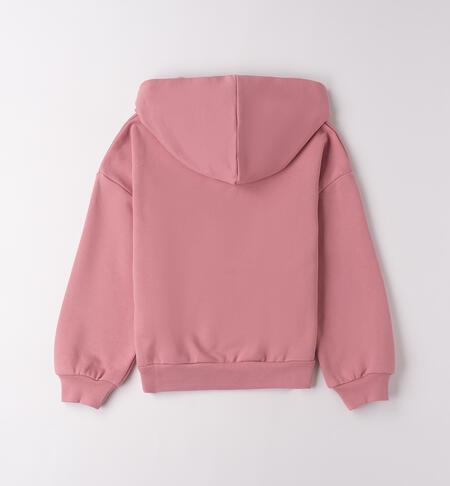 Felpa ragazza 100% cotone ROSA ANTICO-2748