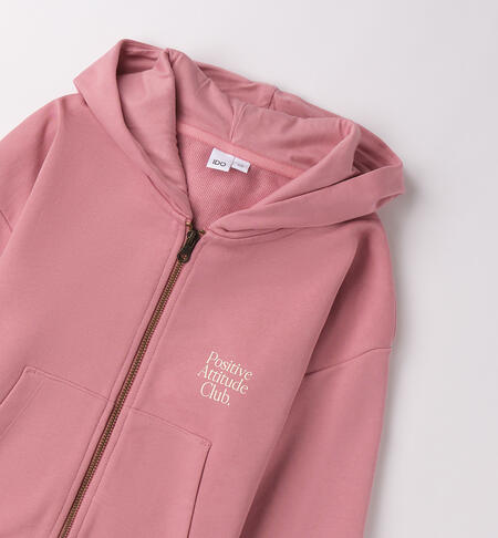 Felpa ragazza 100% cotone ROSA ANTICO-2748