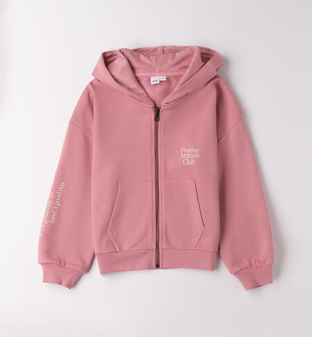 Felpa ragazza 100% cotone ROSA ANTICO-2748