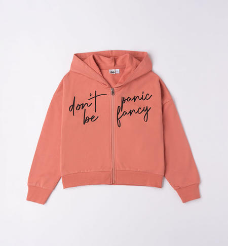 Felpa ragazza con cappuccio da 8 a 16 anni iDO DARK PINK-2024