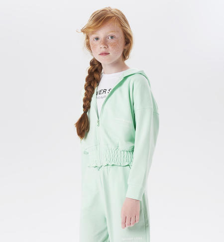 Felpa ragazza con elastico VERDE