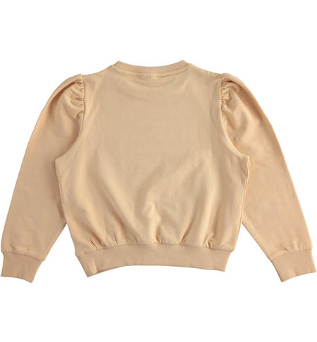 Girl¿s sweatshirt with sequins from 8 to 16 years by iDO BEIGE-0951