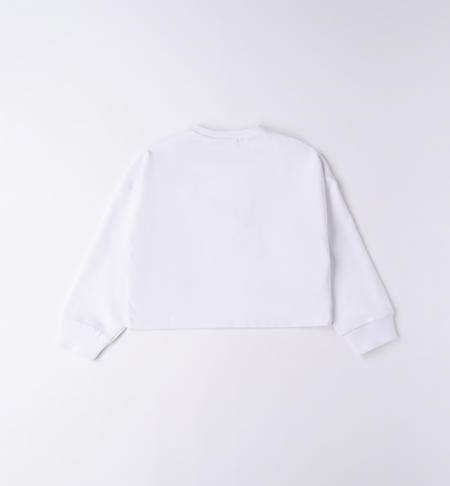 iDO sweatshirt with embroidery for girls from 8 to 16 years BIANCO-0113