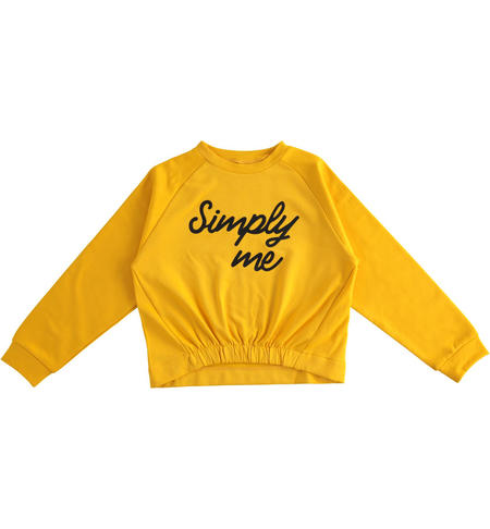 Girl sweatshirt with print YELLOW