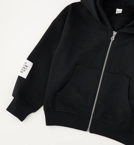 Felpa ragazza con zip NERO-0658