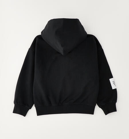 Felpa ragazza con zip NERO-0658