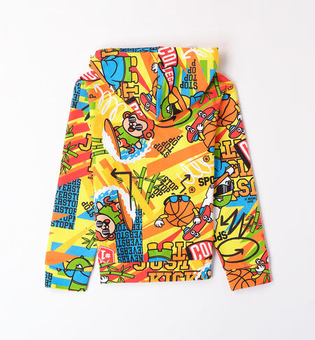Boys' colourful sweatshirt BIANCO-MULTICOLOR-6AHV
