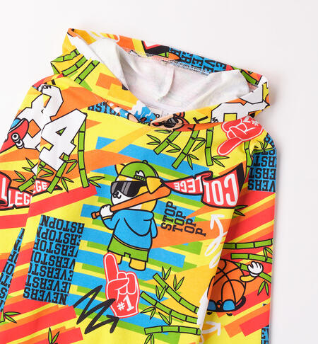 Boys' colourful sweatshirt BIANCO-MULTICOLOR-6AHV