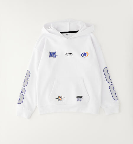 Boys' hooded sweatshirt WHITE