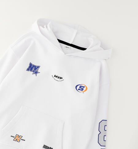 Felpa ragazzo con cappuccio BIANCO-0113