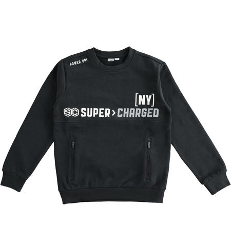 Boy sweatshirt with print from 8 to 16 years old iDO NERO-0658