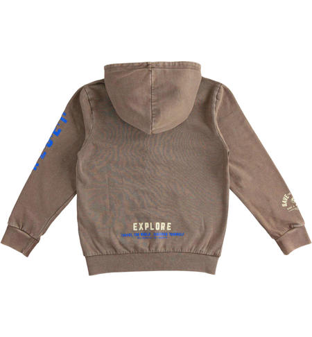 Boy zip sweatshirt  from 8 to 16 years by iDO MARRONE SCURO-0871