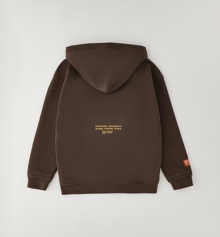 Felpa ragazzo con zip MARRONE-0854