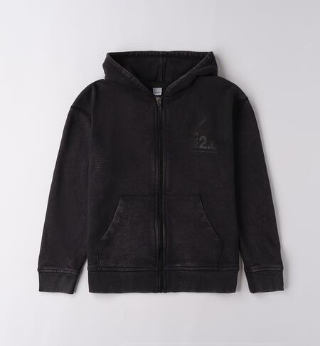 Felpa ragazzo con zip NERO