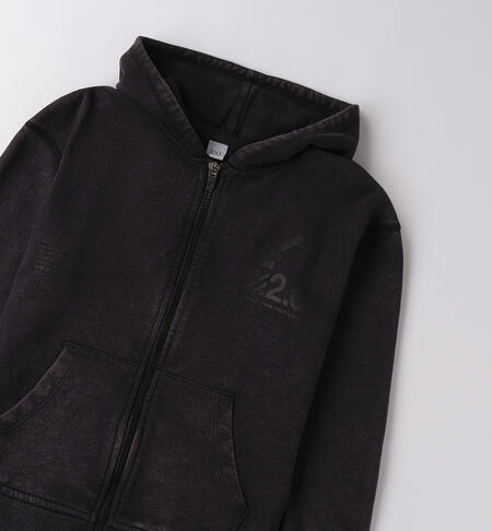 Felpa ragazzo con zip NERO-0658