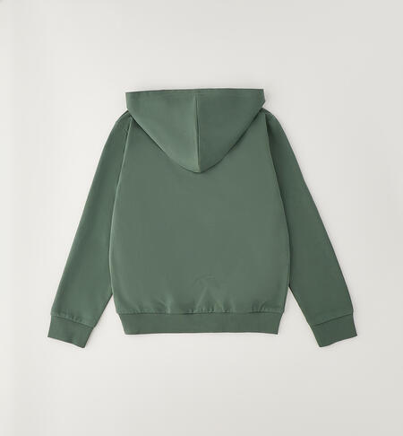 Felpa ragazzo full-zip VERDE MILITARE-4717