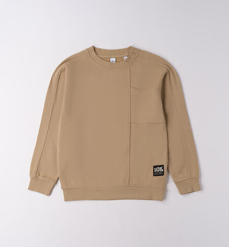 Felpa ragazzo girocollo BEIGE