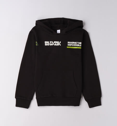 Felpa ragazzo in 100% cotone NERO