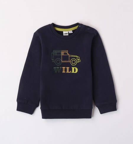 iDO sweatshirt with embroidered jeep for boys aged 9 months to 8 years NAVY-3885