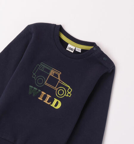 iDO sweatshirt with embroidered jeep for boys aged 9 months to 8 years NAVY-3885