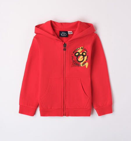 iDO red Disney Mickey Mouse sweatshirt for boys from 3 to 8 years ROSSO-2236