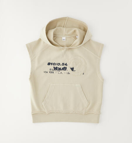 Boys' sleeveless sweatshirt CREAM