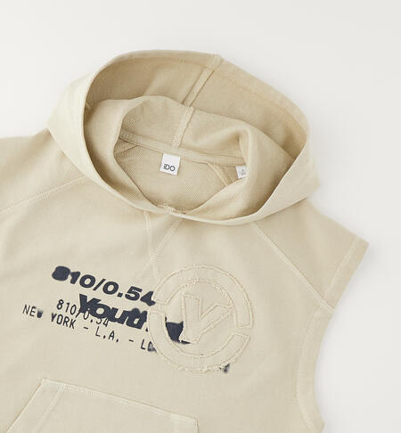 Felpa smanicata per ragazzo ECRU'-0432