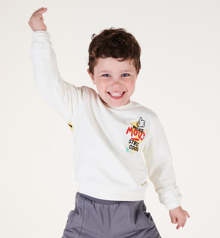 Boys' Mickey Mouse sweatshirt WHITE